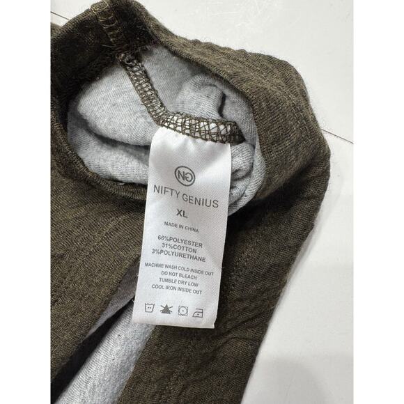 Nifty Genius Men’s Brown Green Olive Pullover Textured Sweatshirt Sweater XL - Picture 4 of 6